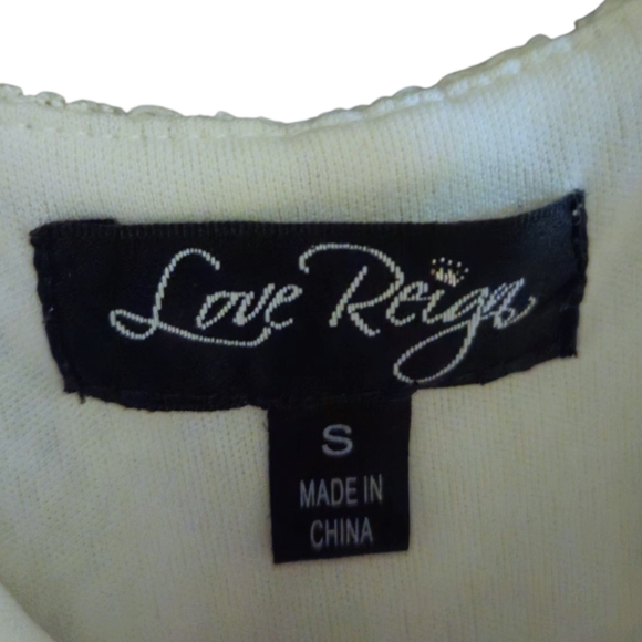 Love Reign Sleeveless Lace Lined Mini Dress Boho White Shabby Chic Women Small - Picture 9 of 11